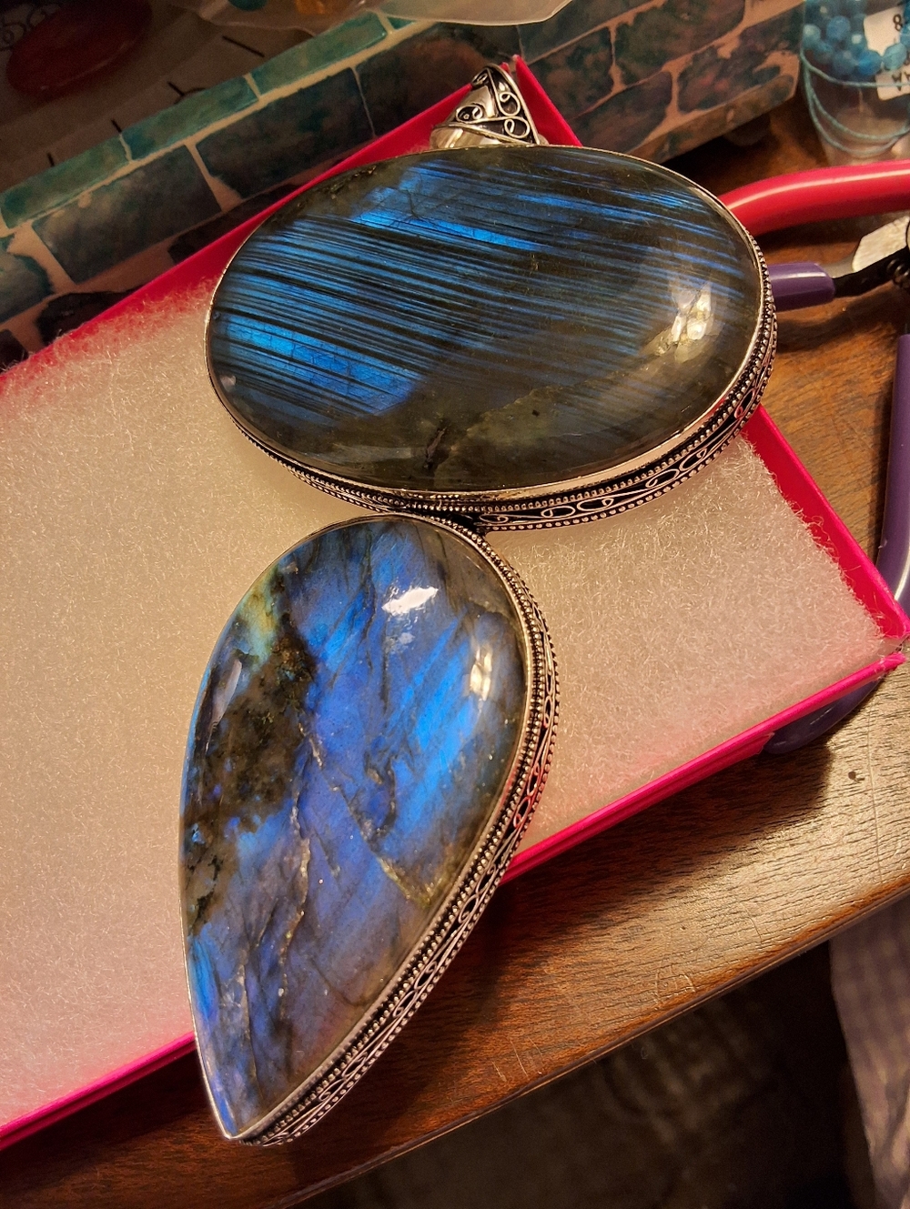 Elegant Giant Labradorite 925 Stone Pendant